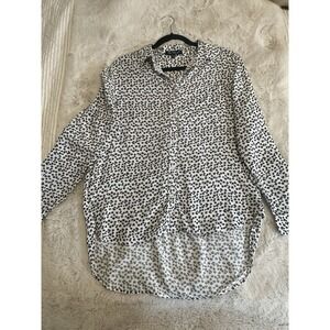 Velvet Heart Long Sleeve Sz M Blouse Roll Tab Sleeves Colllar Pocket